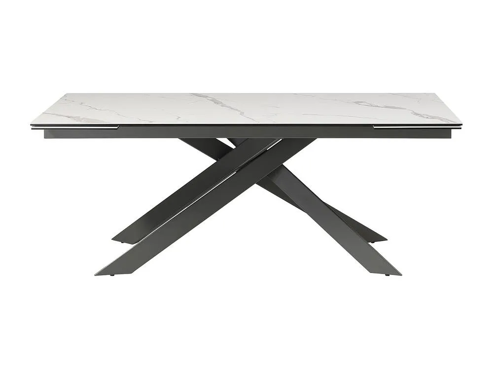 Vente-unique 8 - 12 Seater Extendable Dining Table In Ceramic, Tempered Glass, and in Grey 6