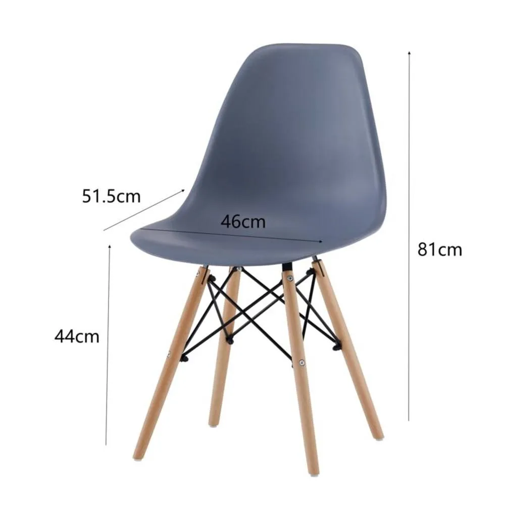 Comfy Living Ltd 5 Piece Dining Set With White Wooden Top & 4 Grey Chairs With Metal Detailing 4
