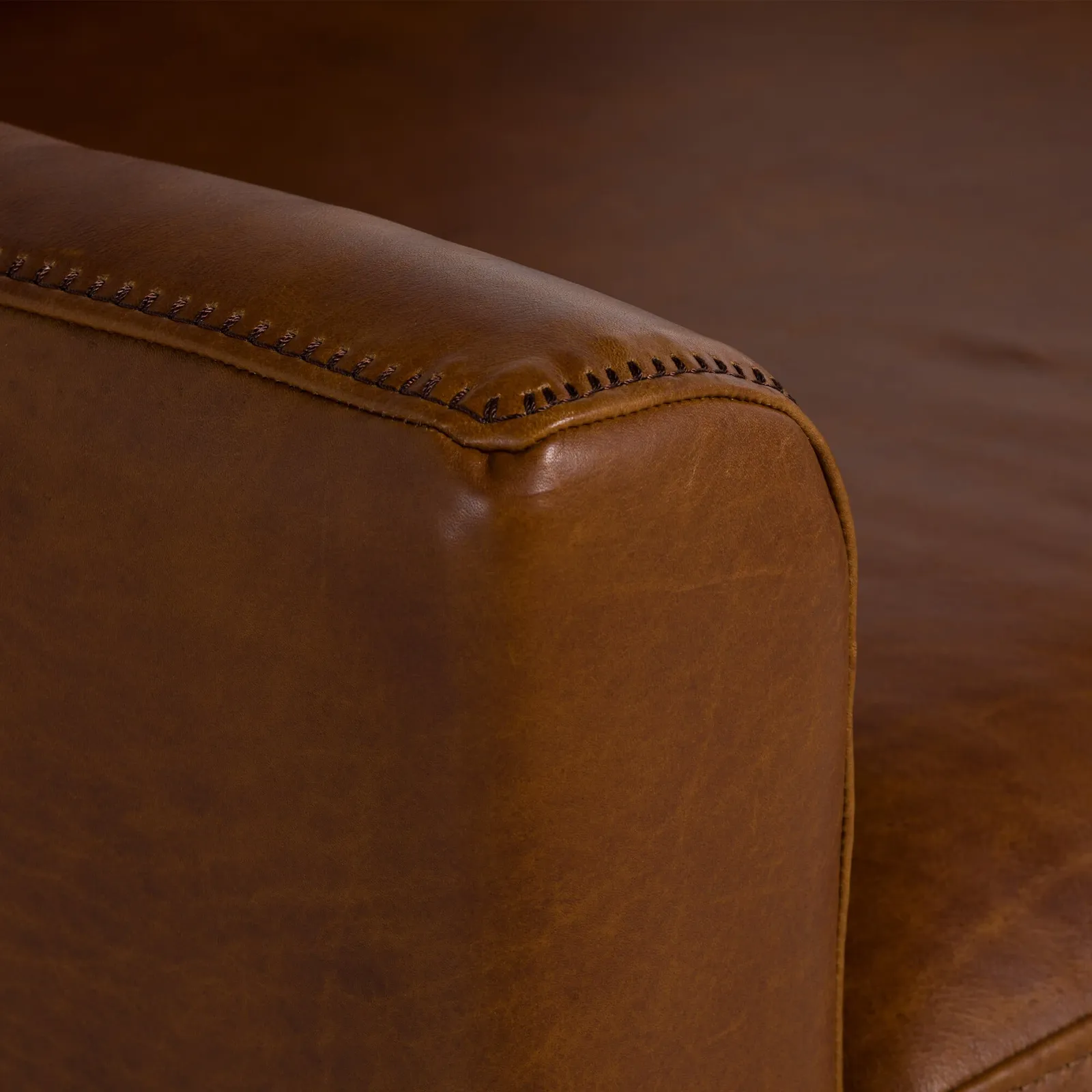 Albard Swivel Armchair, Brown Leather | Barker & Stonehouse 4