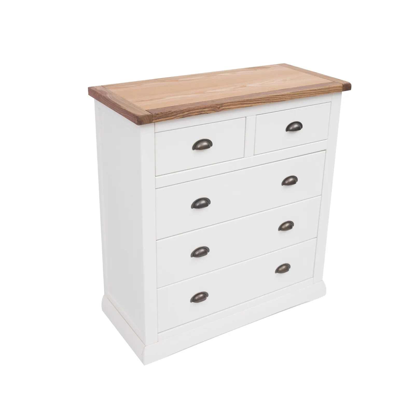 Cabinet Bits Cosenza 5 Drawer Chest of Drawers Brass Cup Handle in Off-White 3