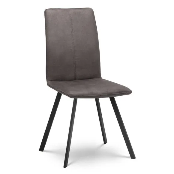 Monroe Set of 2 Dining Chairs, Charcoal Faux Linen 3