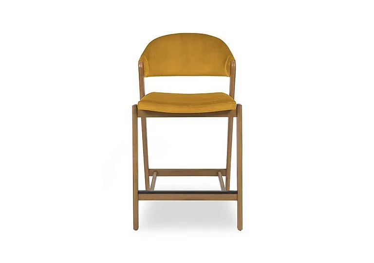 Stratford Bar Stool - Mustard Velvet