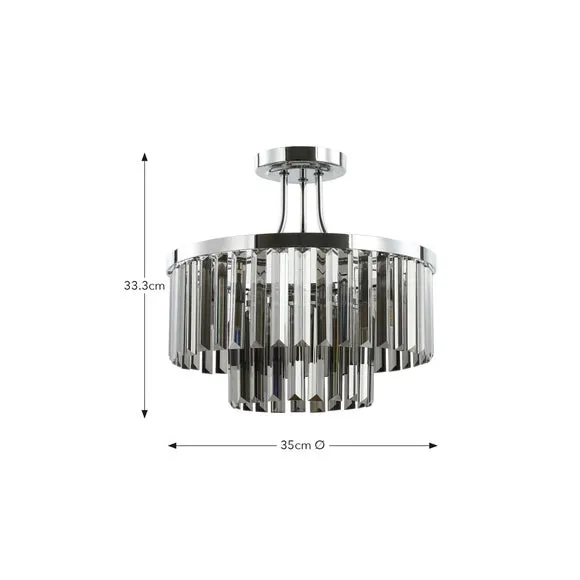 Audra 3 Light Semi Flush Ceiling Light 6