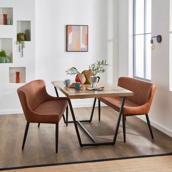 Montreal 2 Seater Dining Bench, Faux Leather, 133cm 1