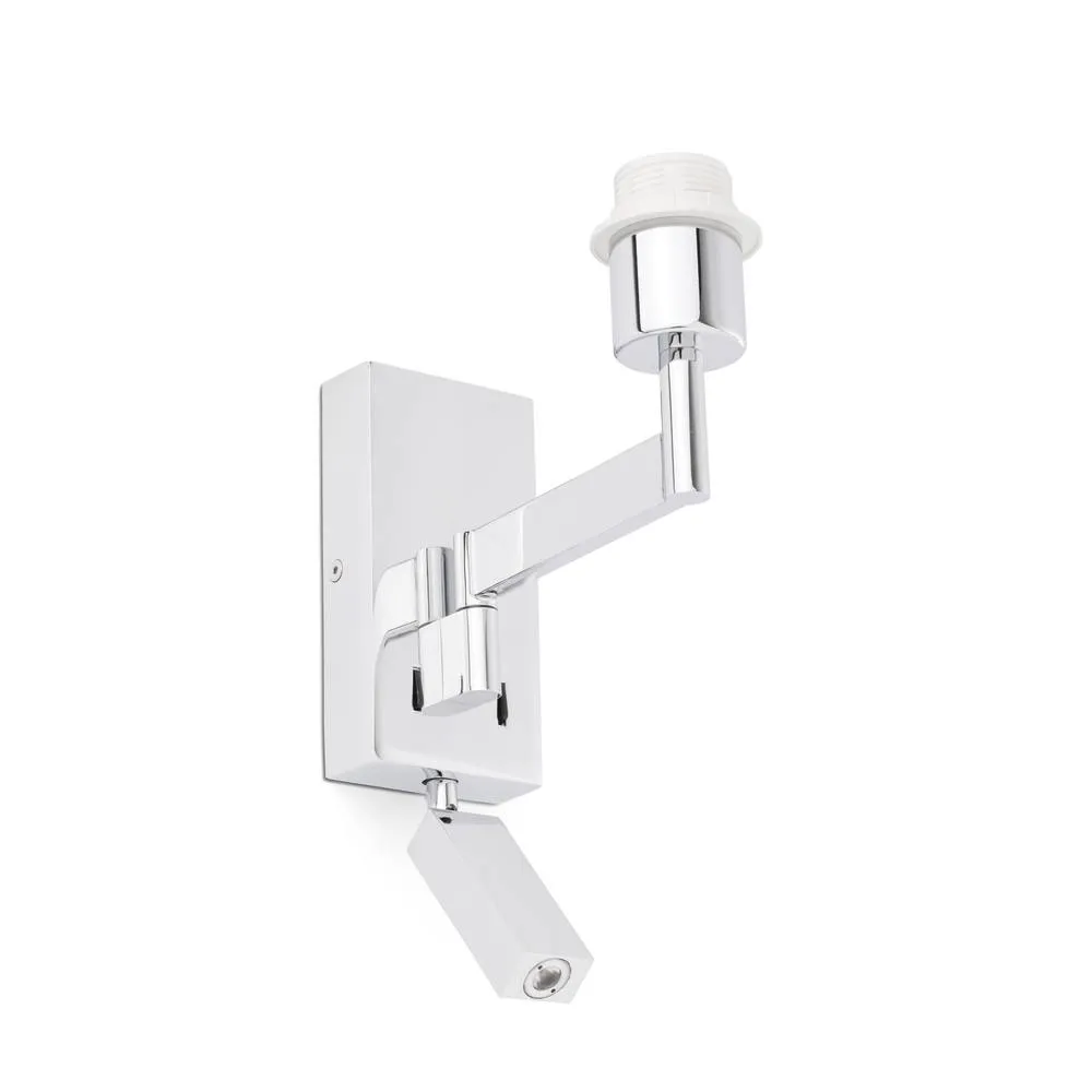 Netlighting Artis 1 Light Indoor Reading Wall Light Chrome Shade Not Included E27 in Grey