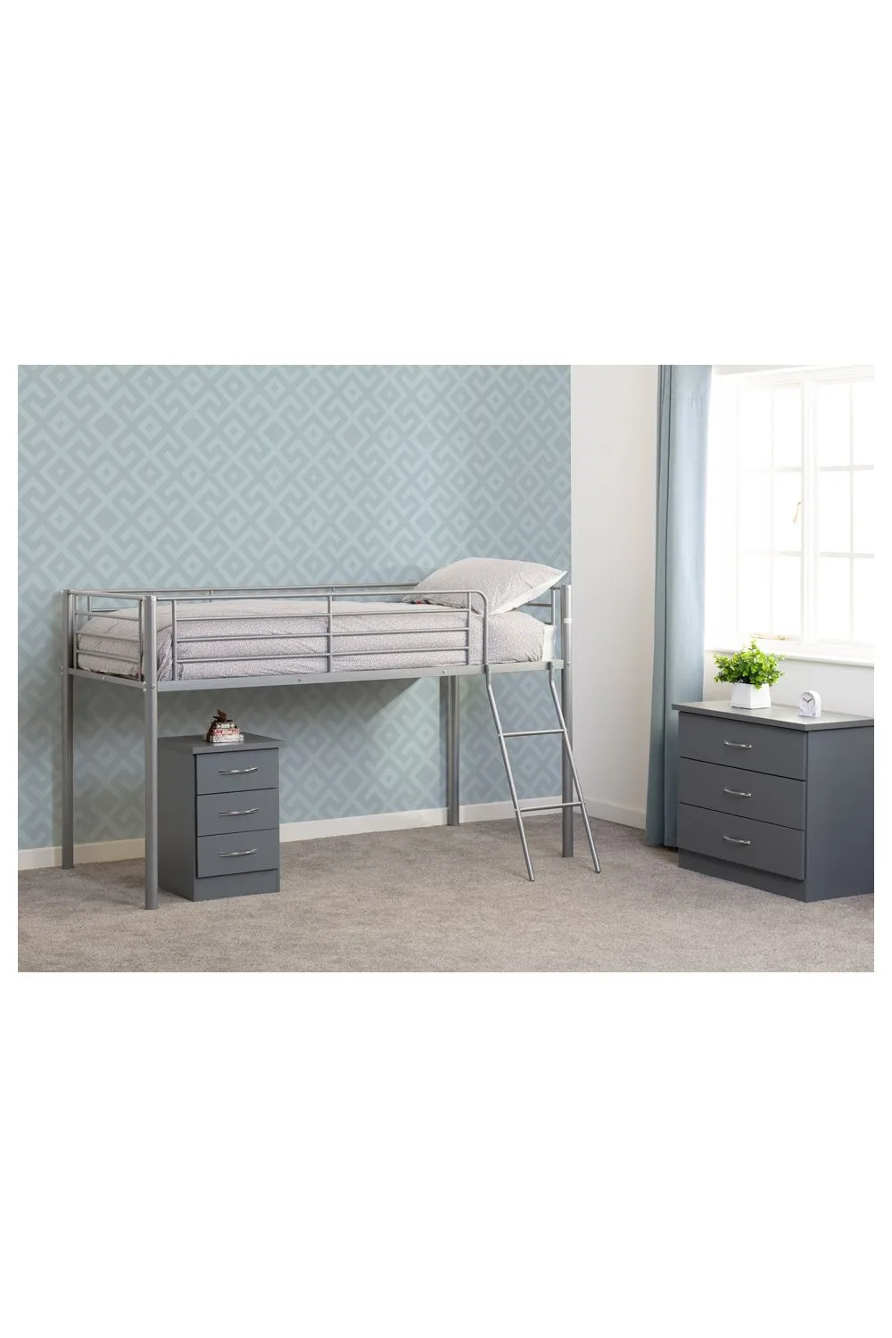 Seconique Kora Mid Sleeper Single in Metallic Silver 5