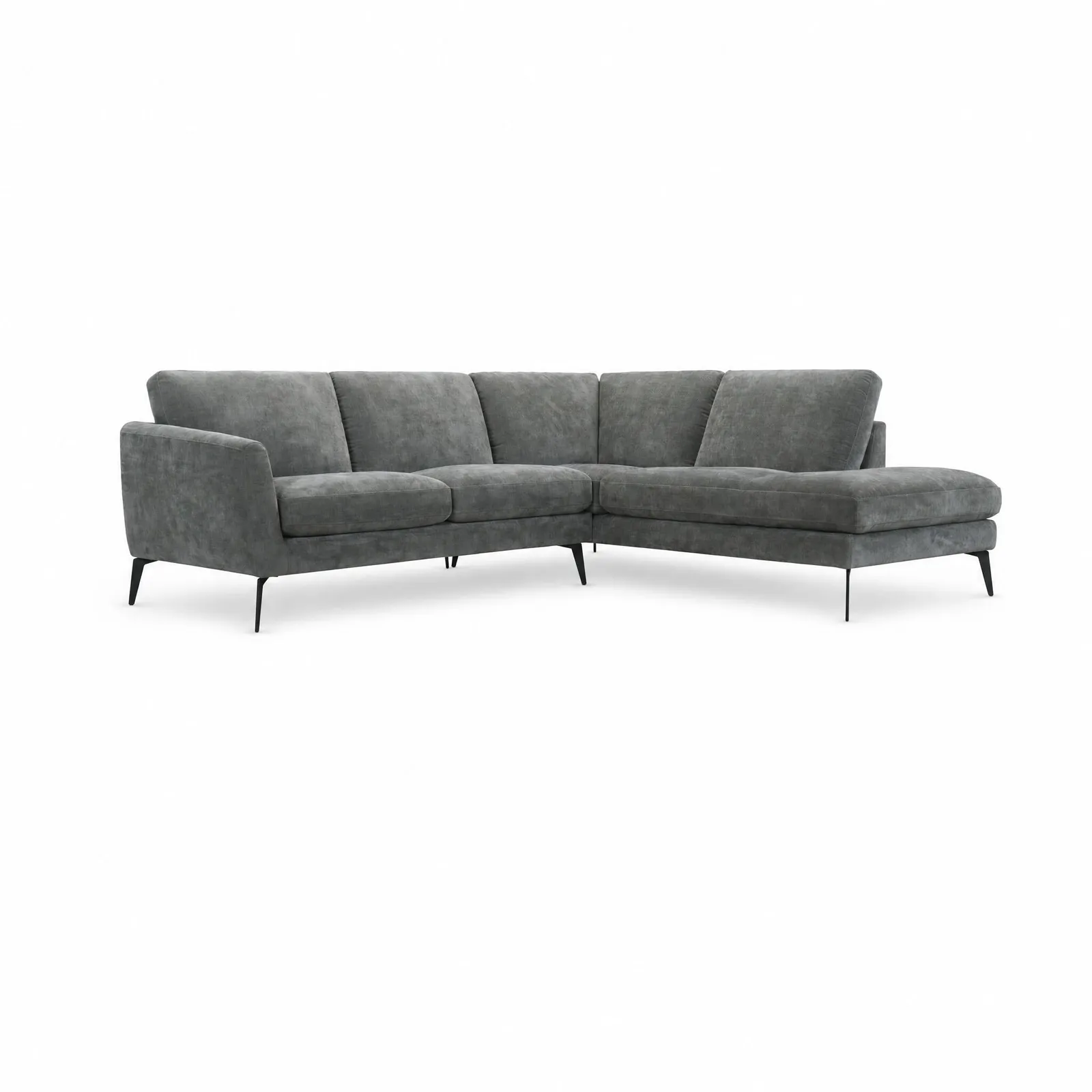 Zanuso Corner Group Chaise Right Corner Sofa, Grey Fabric | Barker & Stonehouse 4