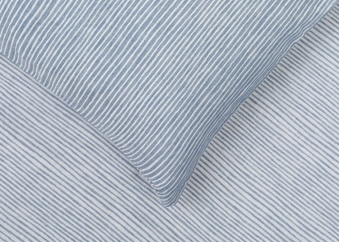 Heal's Reversible Stripe Standard Pillowcase Blue