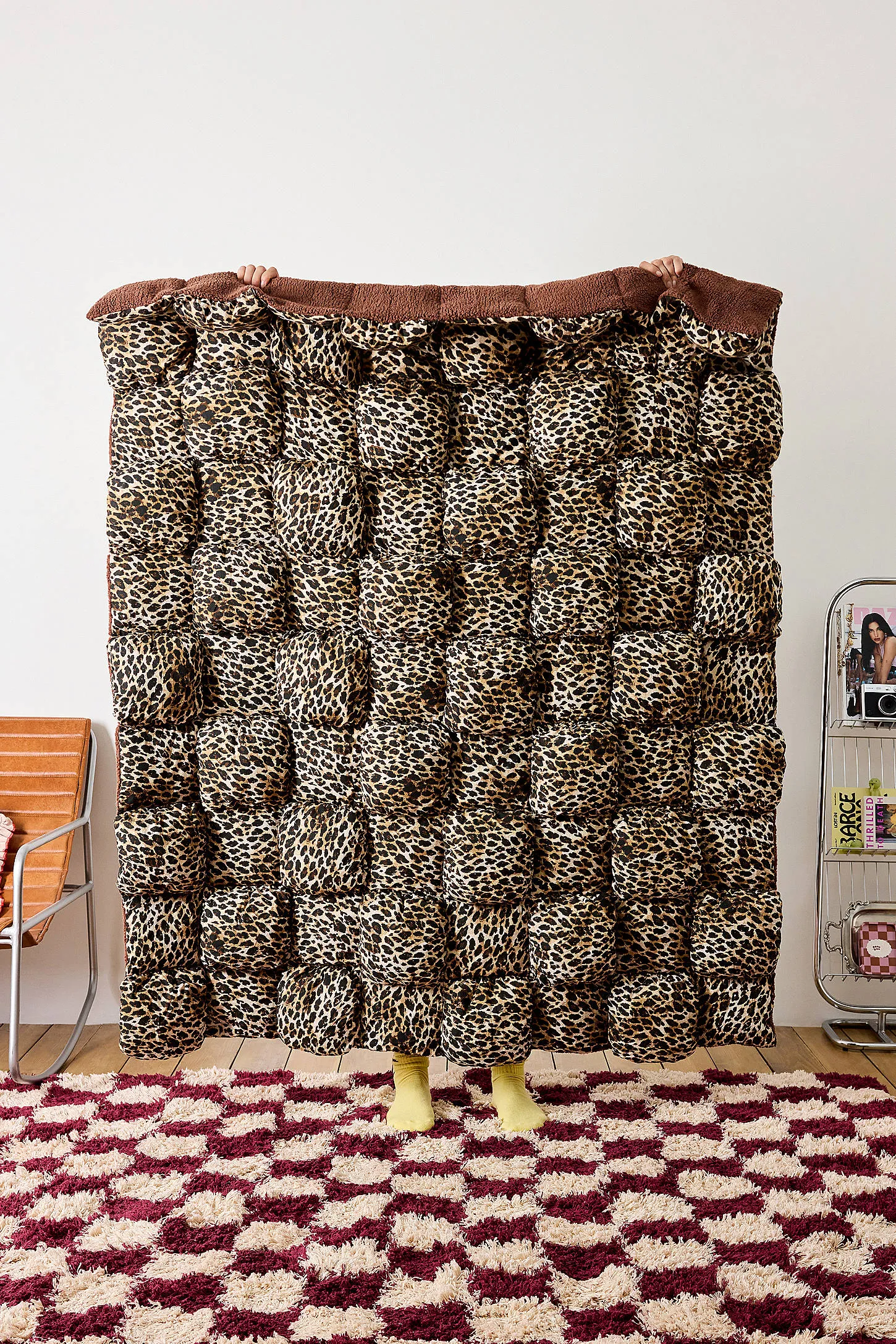 Leopard Sherpa Puff Throw