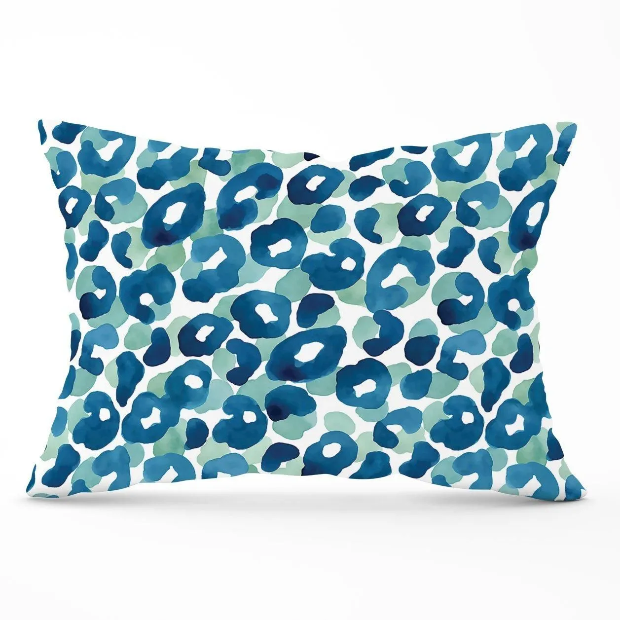 Warren Reed - Designer Watercolour Leopard Print Cushions in Blue