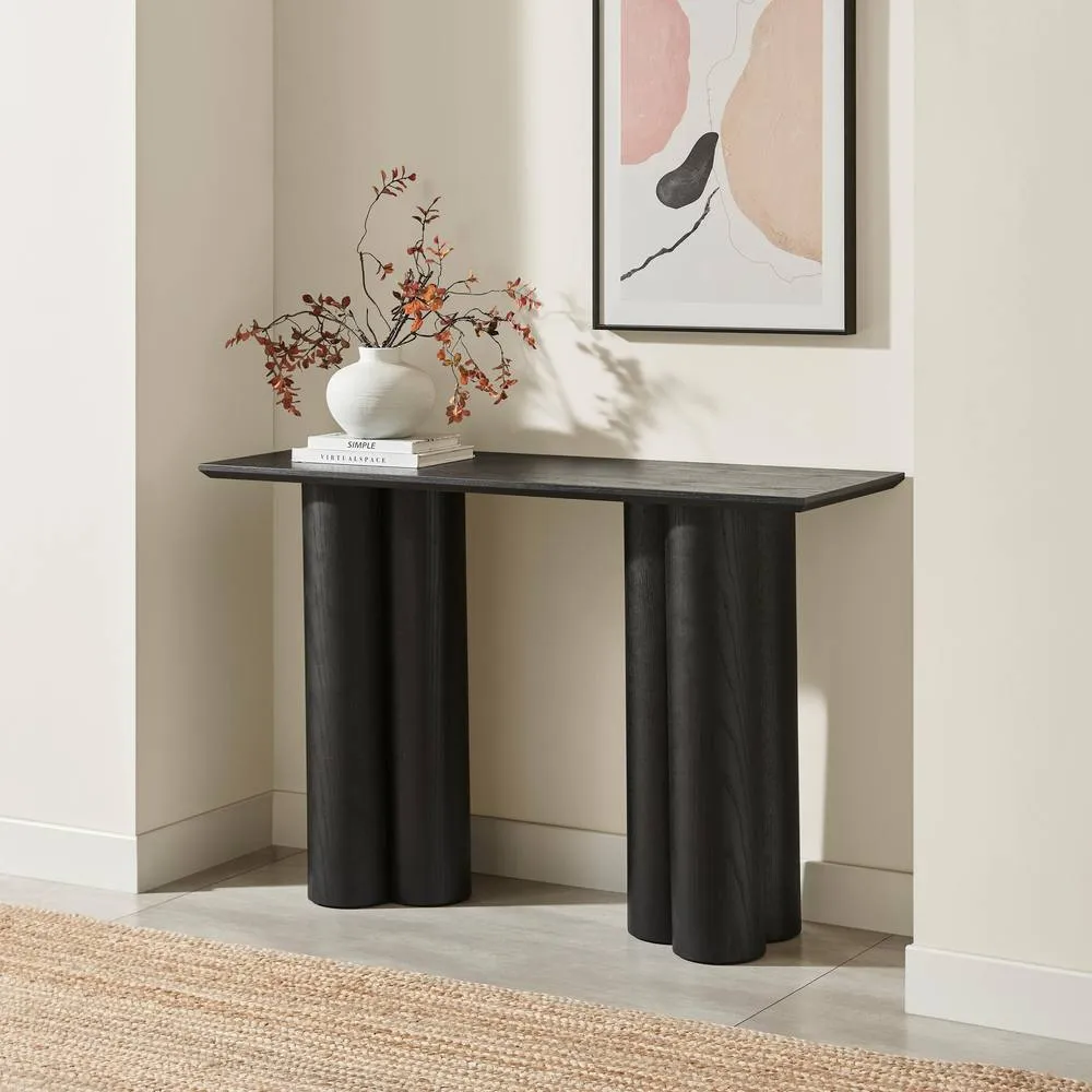 FurnitureboxUK Sutton Black Veneer Wood Console Table