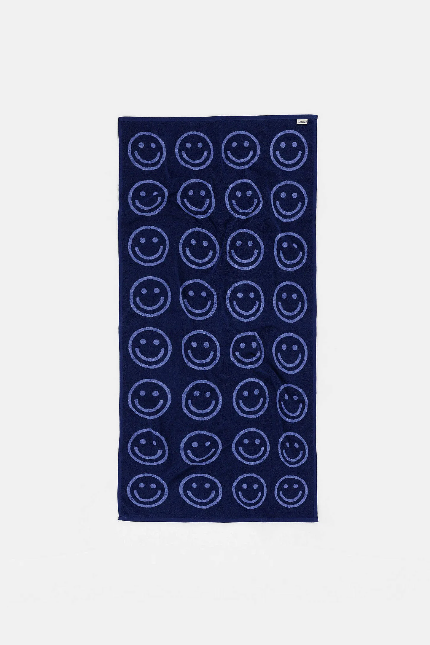 BAGGU Blue Happy Bath Towel - Blue ALL 2