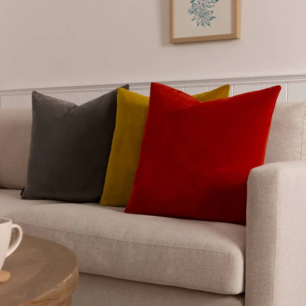 Paoletti Sunningdale Plain Velvet Cushion in Black 5
