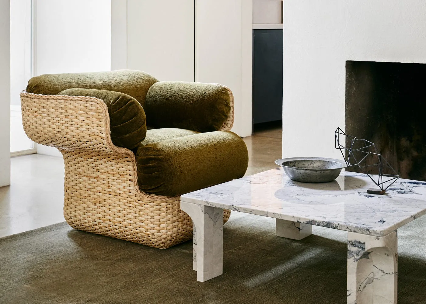 Gubi Basket Lounge Chair in Dedar Sunday 002 3