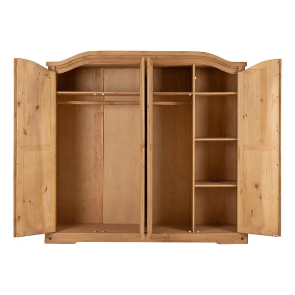 Corona 4 Door Wardrobe, Pine 4