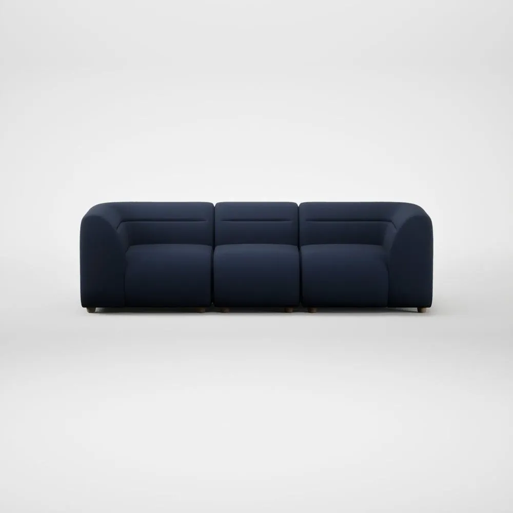 Heal's Lilli 3 Seater Sofa Smart Cotton Linen Indigo Natural Feet