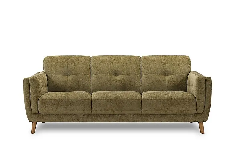 Soren 3 Seater 3 Cushion Fabric Sofa - Moss - Sofas and Armchairs