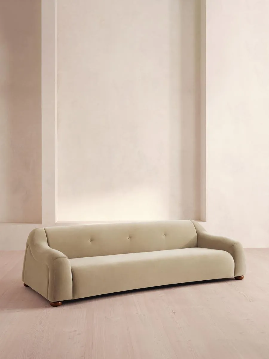 Liana Four Seater Sofa, Velvet, Oyster