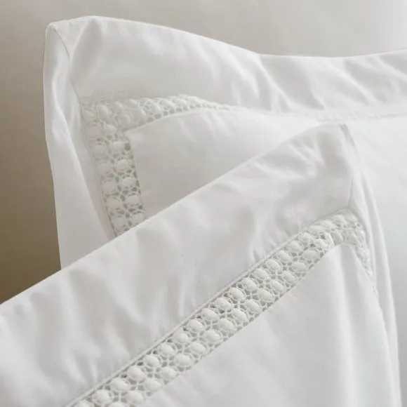 Bianca Oxford Lace Trim 200 Thread Count 100% Cotton Duvet Cover & Pillowcase Set 5