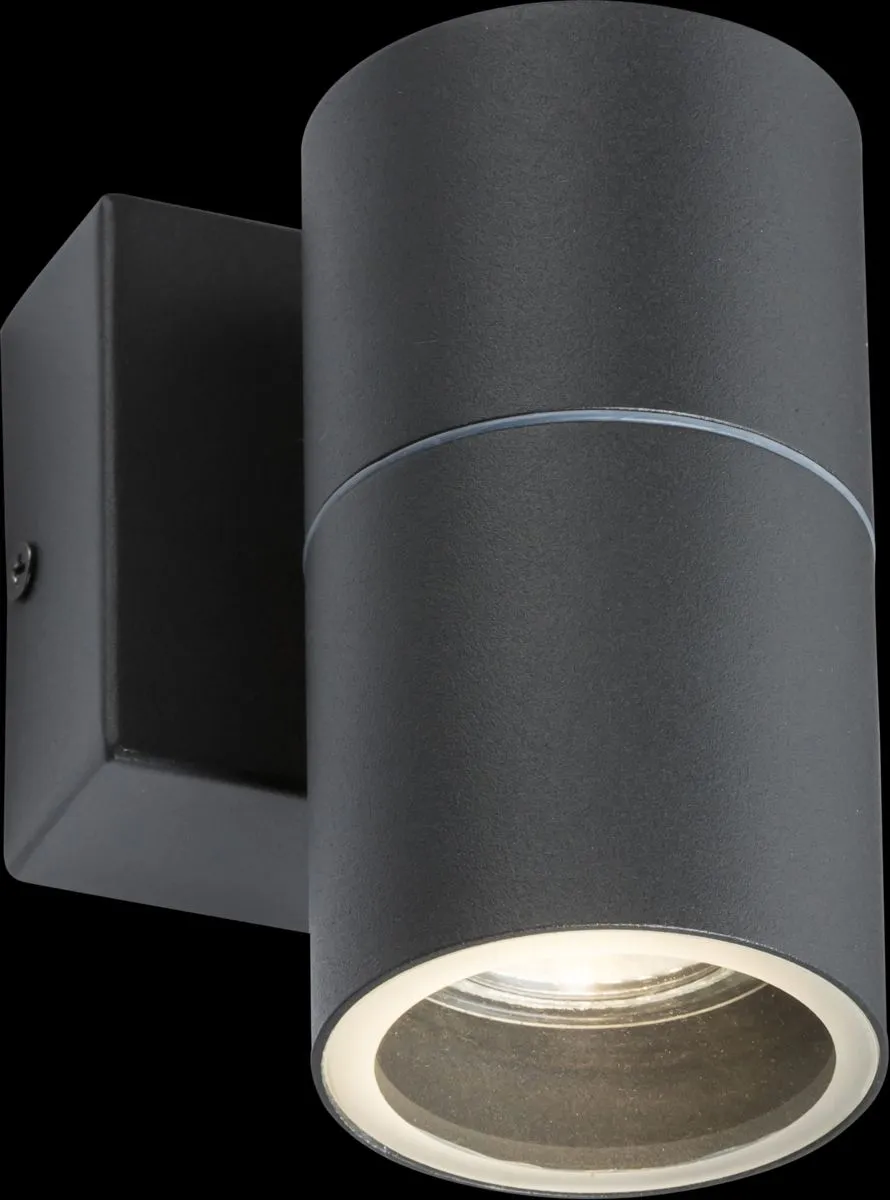 Netlighting Knightsbridge 230V IP54 GU10 Fixed Single Wall Light Anthracite OWALL01A in Black
