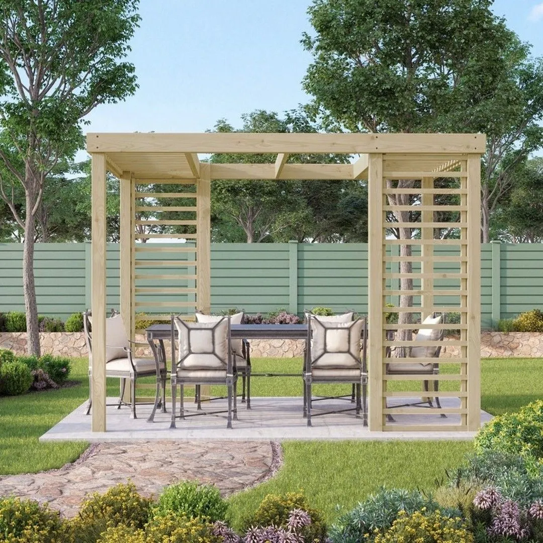 Rutland County Garden Furniture Ltd Panel Pergola - Wood - L480 x W480 cm - Light Green 2