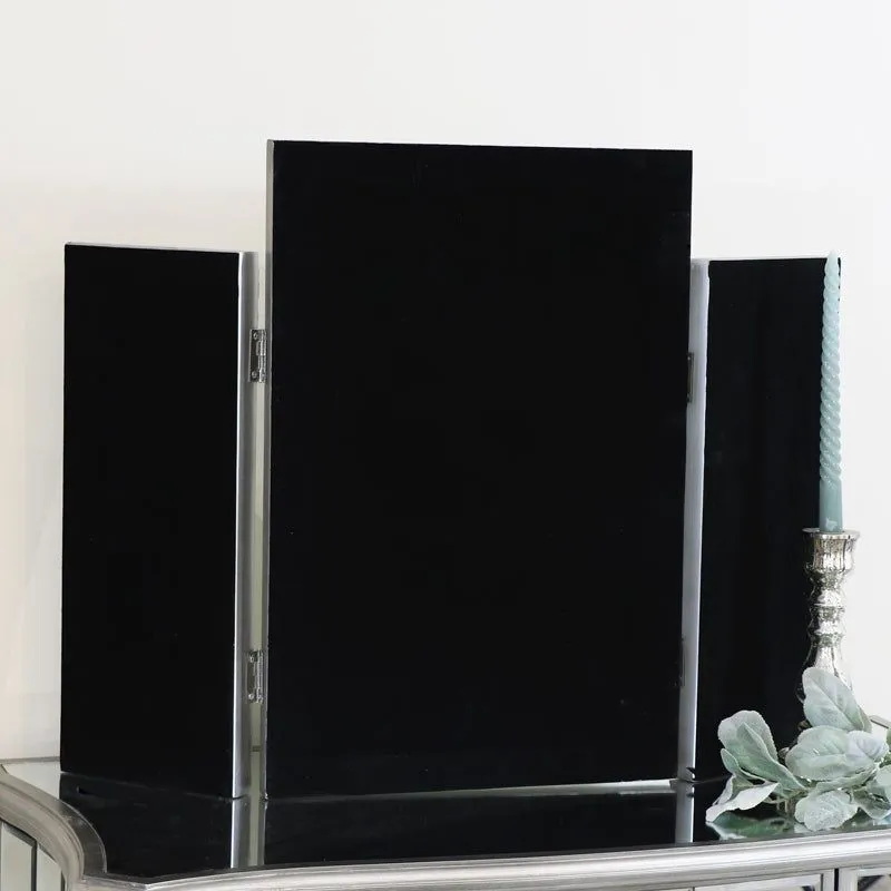 Melody Maison Ornate Vintage Silver Triple Dressing Table Mirror 55cm X 74cm 6