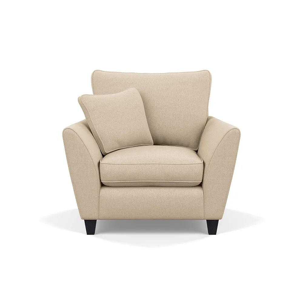 Heal's Torino Armchair Brushed Cotton Oat Black Feet