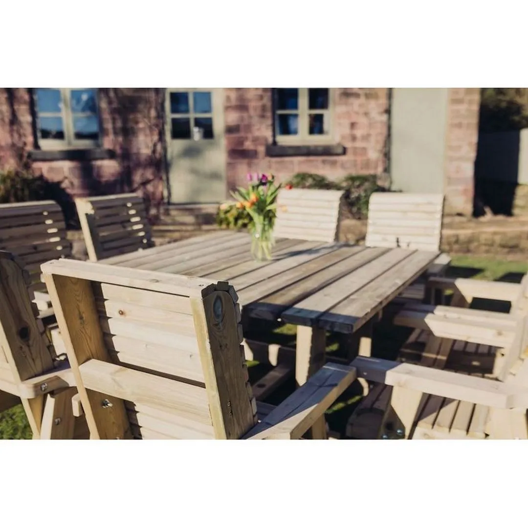 Churnet Valley Garden Furniture Ltd Ergo 8 Seater Square Table & Chairs Set - Minimal Assembly Required in Brown 3