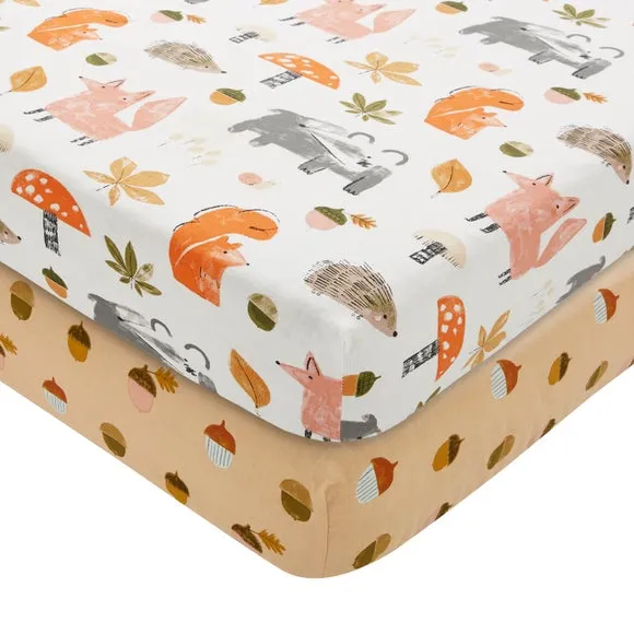 Pack of 2 Woodland Adventure 100% Cotton Fitted Bed Sheets 3