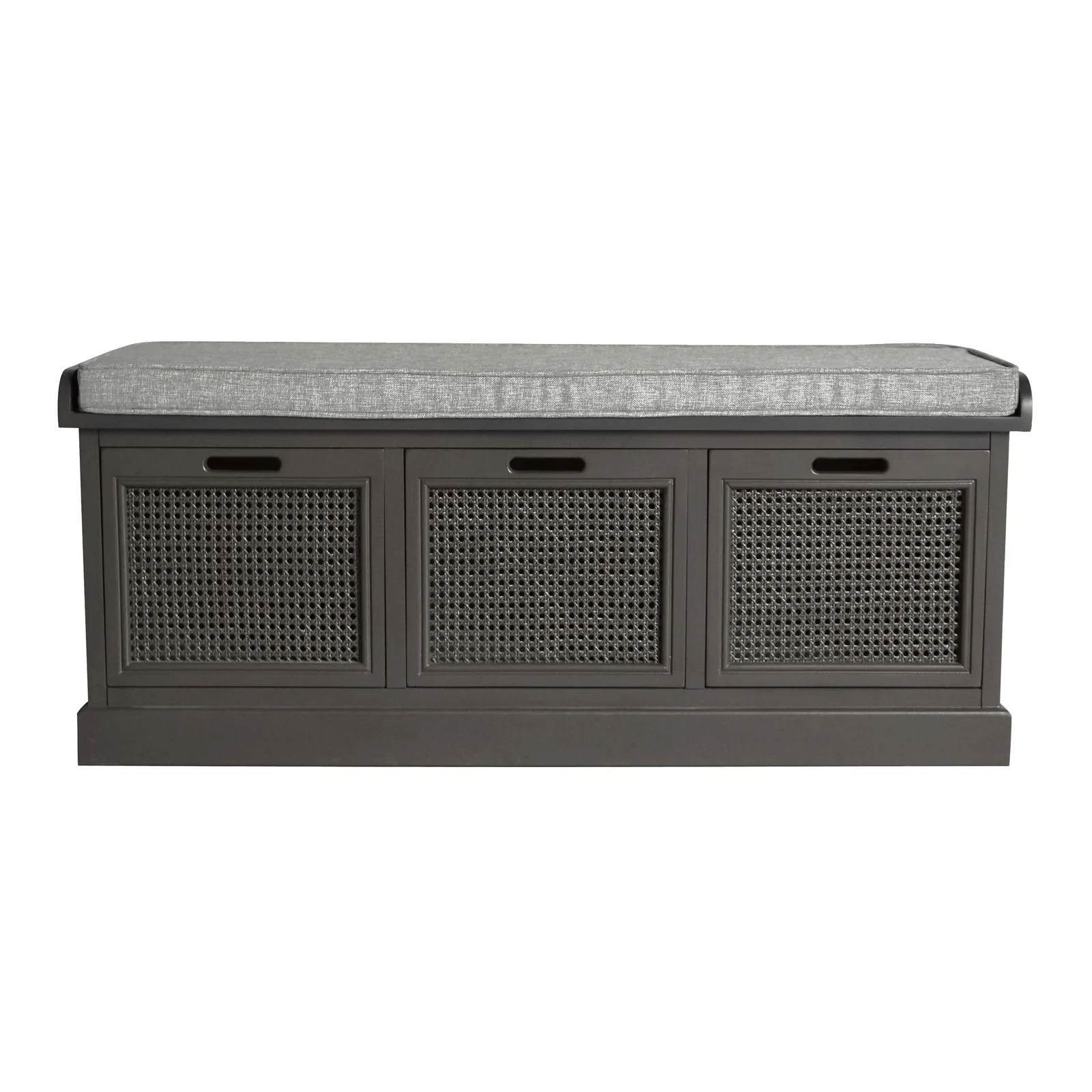 Lucy Cane Charcoal Storage Bench Dark Grey