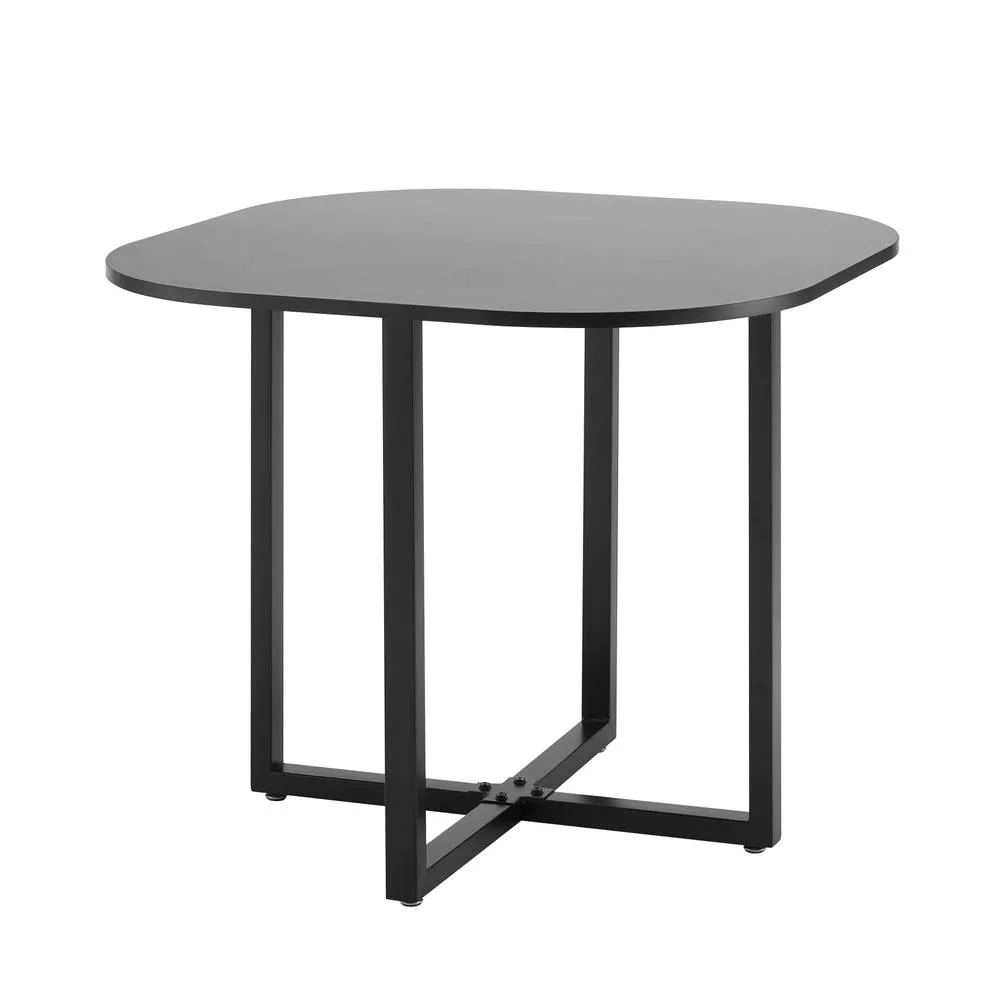 Comfy Living Ltd Black 90cm Square Dining Table Set with 4 Grey Chairs 5