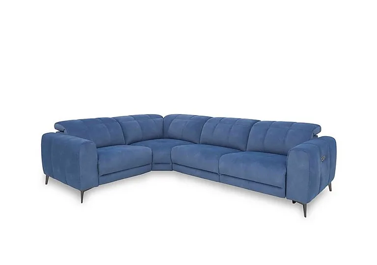 Ezra Fabric Power Recliner Left Hand Facing Corner Sofa with Power Headrest - Dexter Wave