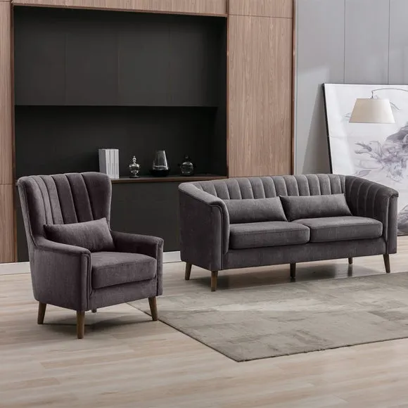 Image Furnishings Charlotte Velvet Wingback Occasional Armchair 4