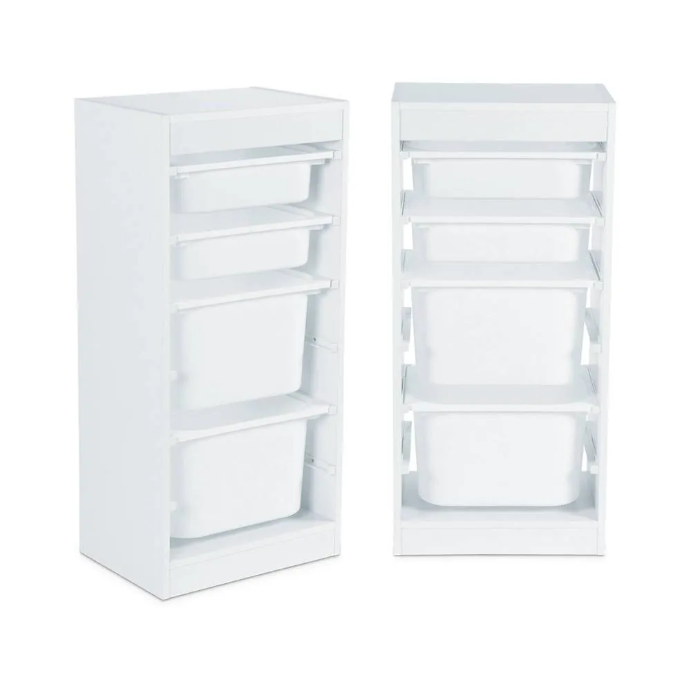 sweeek Children's storage furniture 4 storage bins (Pack of 2) in White 2