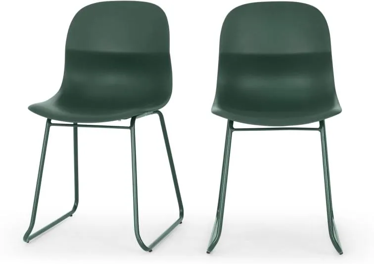 MADE Essentials Set of 2 Farah Dining Chairs, Green 