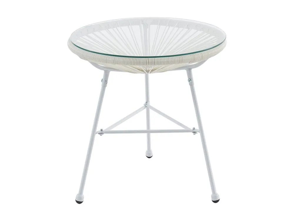 Vente-unique White Woven Resin Garden Table - ALIOS II By MYLIA 4