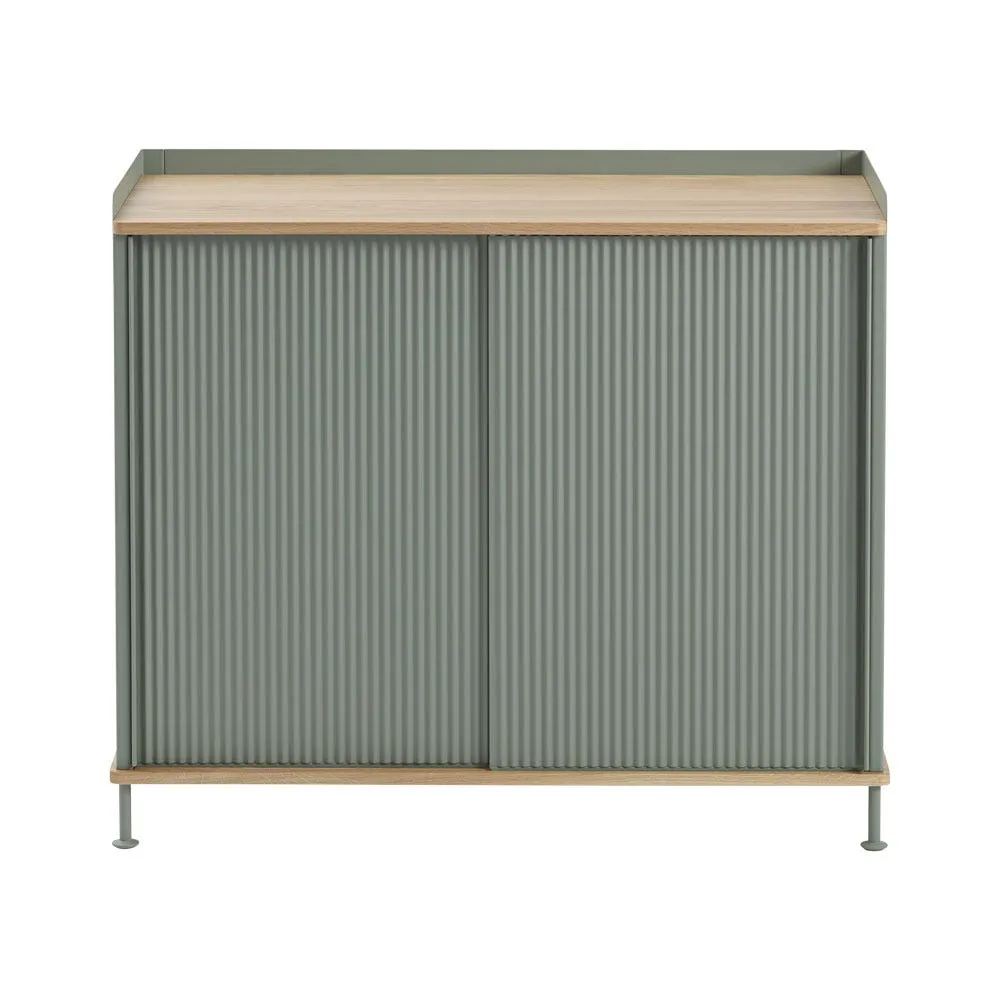 Muuto Enfold Tall Sideboard Dusty Green and Oak 3