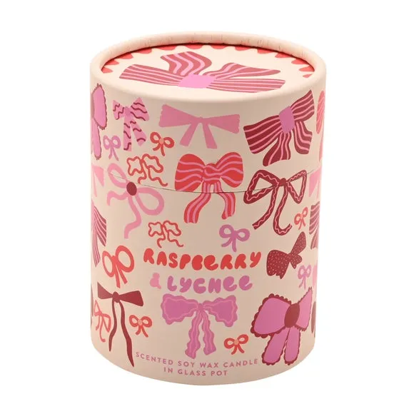 Raspberry Blossom Raspberry & Lychee Bow Candle 6