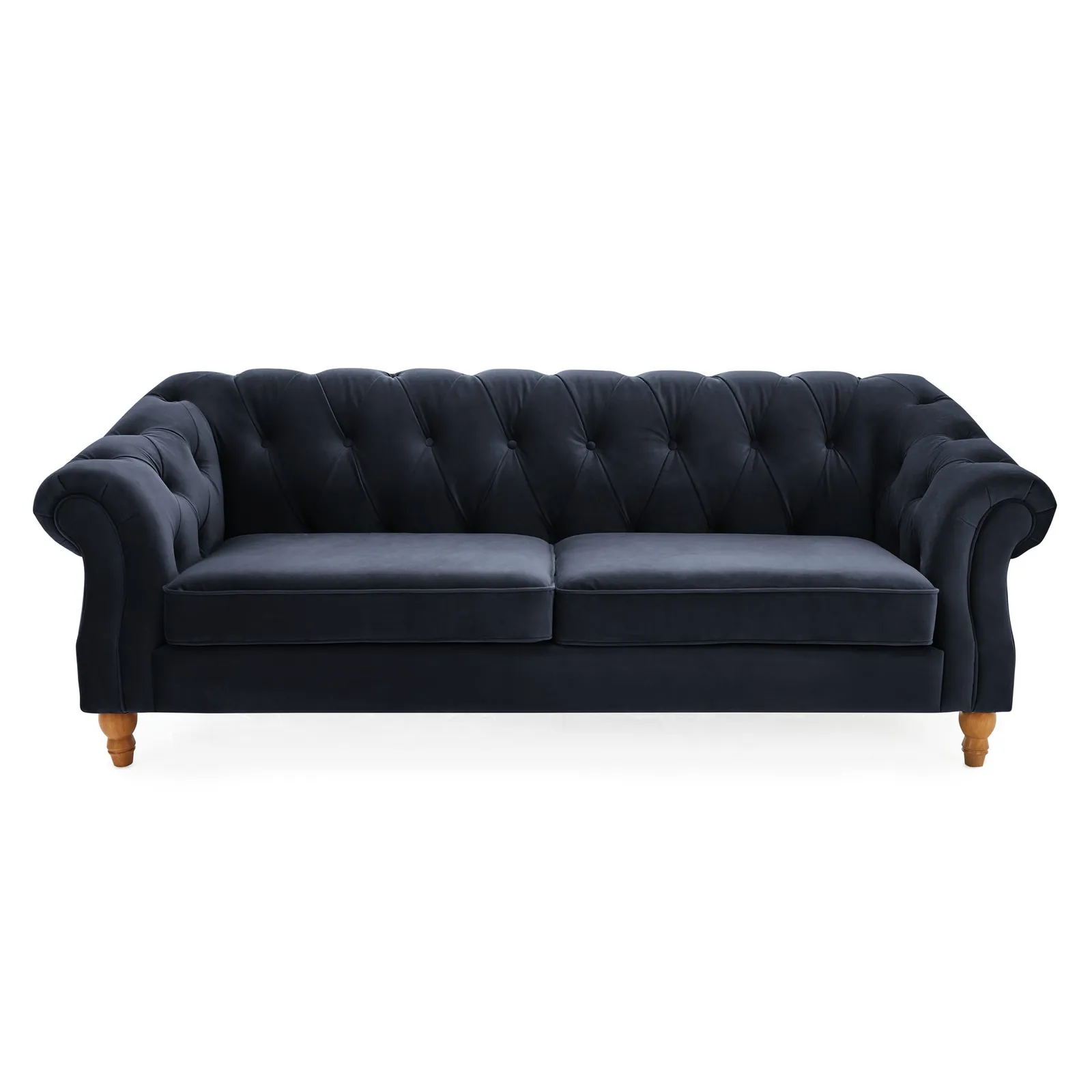 Aubrey Velvet 3 Seater Sofa Blue