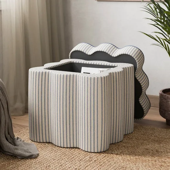 Wavie Tiny Stripe Storage Footstool 3