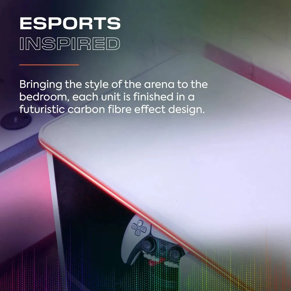 X Rocker Carbon-Tek Chest of 3 Drawers with 2 Shelves & LED Lighting in White 6