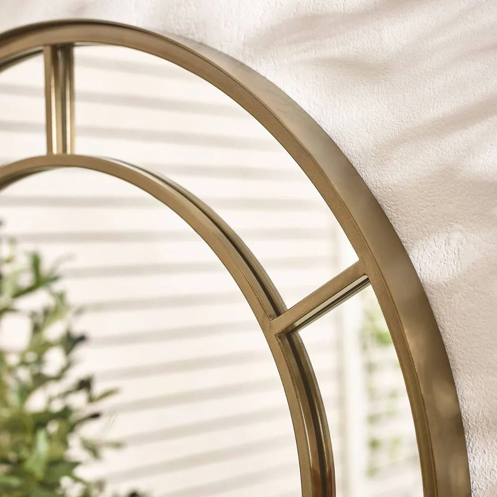 FurnitureboxUK Alnwick Bronze Medium Round Window 70cm Garden Mirror 3