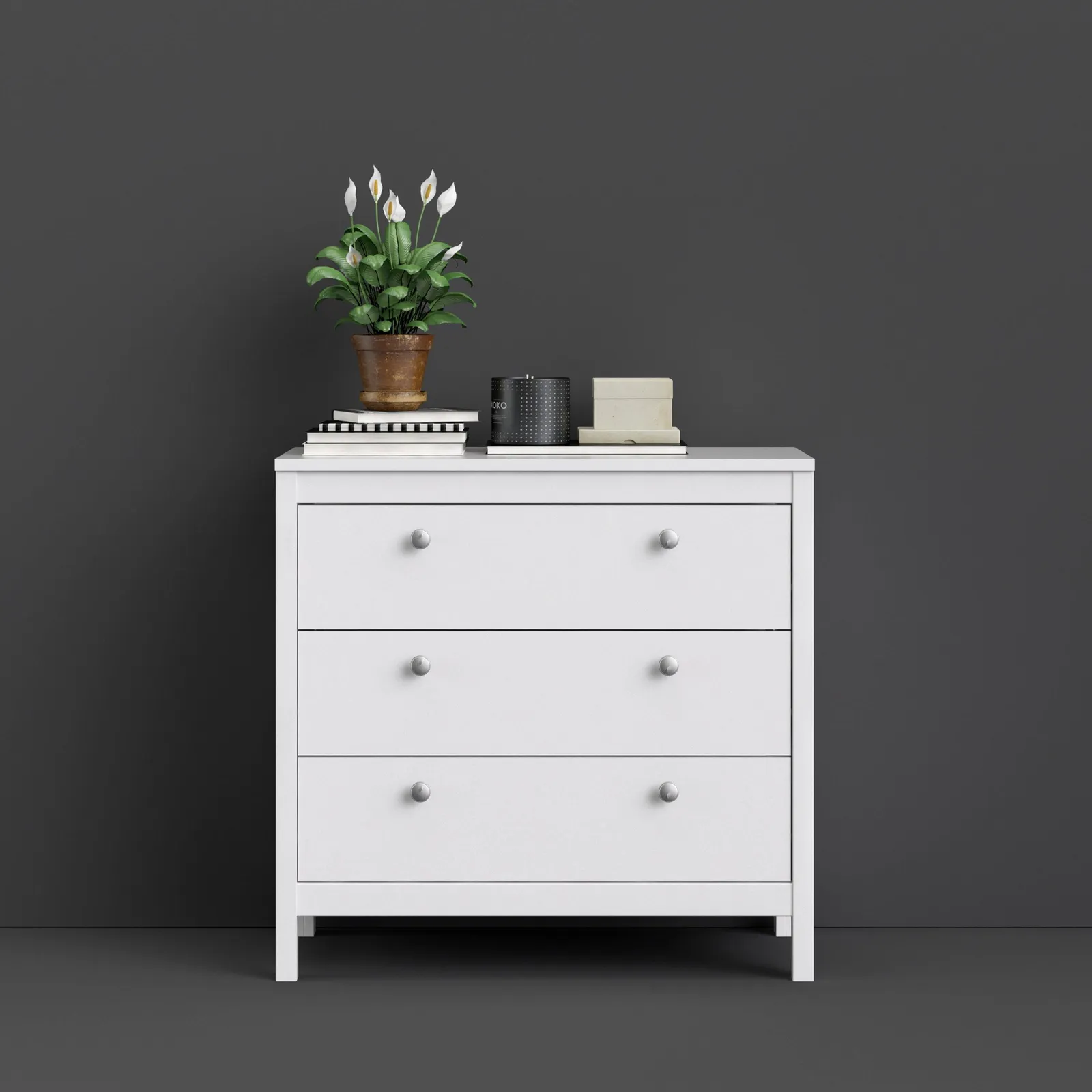Furniture To Go Madrid Chest 3 Drawers in White 6