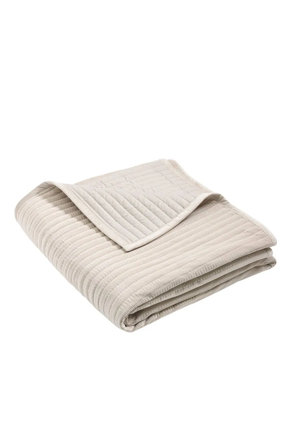 Catherine Lansfield 'Velvet Pinsonic' Quilted Bedspread in Natural 3