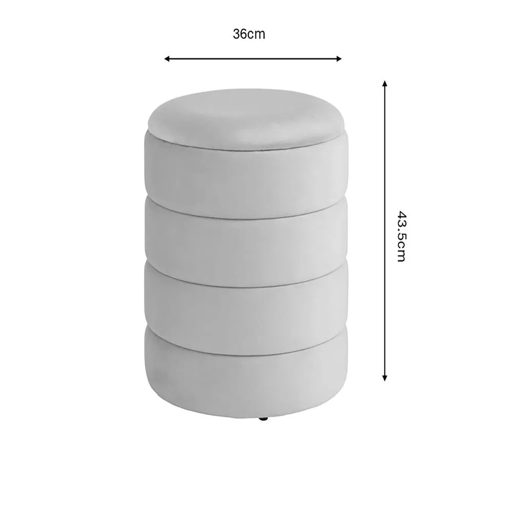 GFW Klara Velvet Storage Stool in Grey 5