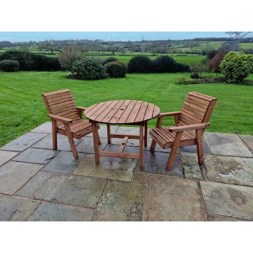 Churnet Valley Garden Furniture Ltd Valley 2 Seat Round Set 2XC - Timber - Minimal Assembly Required in Brown 5