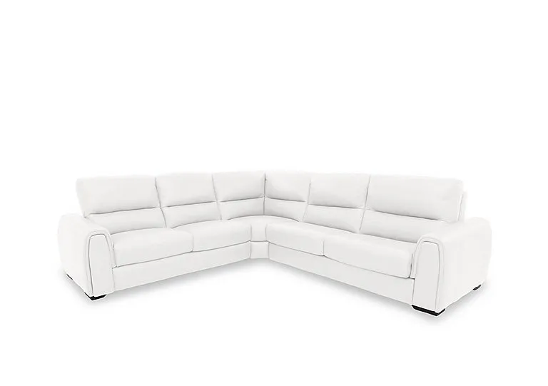 Flex Leather Large Corner Sofa - BV Star White