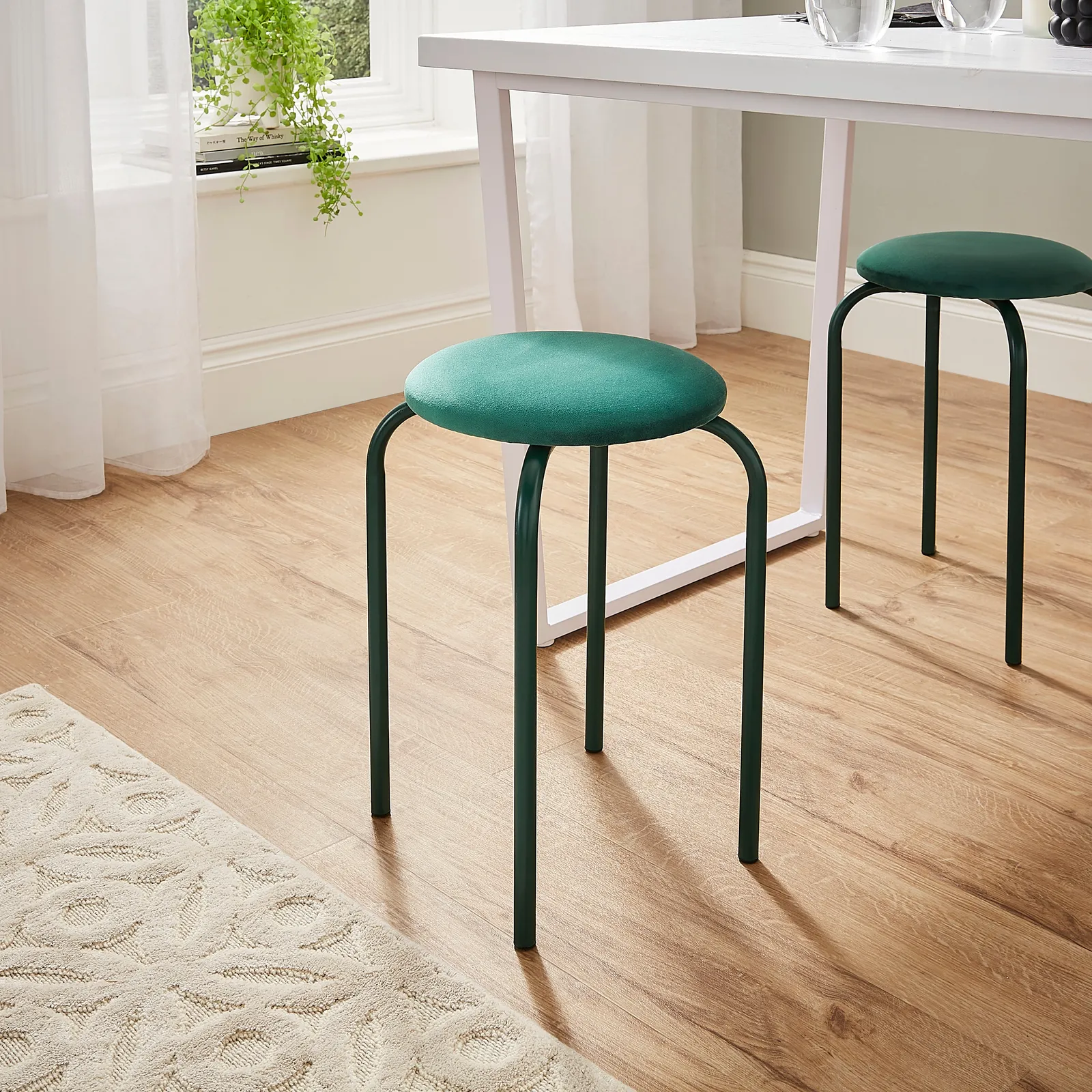 Verity Velvet Stacking Stool Bottle (Green)
