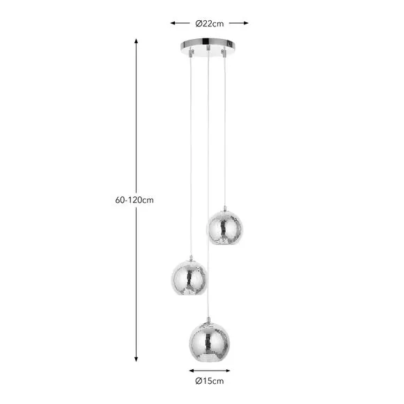 Disco Ball 3 Light Adjustable Cluster Ceiling Light 5