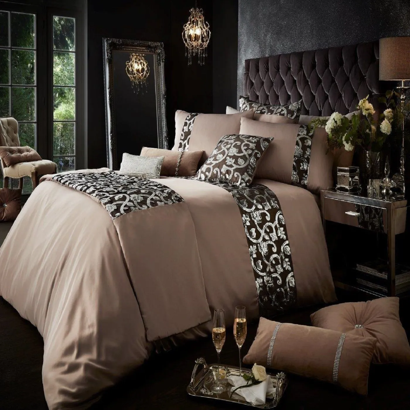 Smart Living Premium Polycotton Katie Duvet Cover With Pillowcases in Light Sand